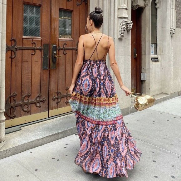 Zara Paisley Print Flowy Maxi Dress - Picture 6 of 16